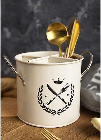 Kitchen Utensil Holder - Kitchen Utensil Organizer - Utensil Pot - Countertop Organizer - 19*13.5*14CM - with Handle and Removable Divider - Stainless Steel - Red - for Cookware Set, Ladles, Spatulas, and More - Image 4
