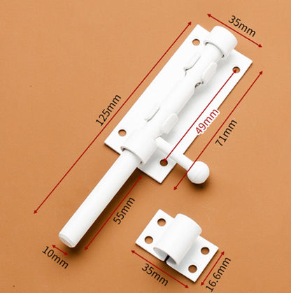 Sliding lock - Sliding lock - Sliding bolt - Gate bolt - Door lock - Bolt - Door bolt - Door lock - Plate bolt - 5 inch - Stainless steel - white - for shed gate storage, garden house door, cupboard - Image 5