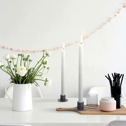Candlesticks - 4 pieces - Φ2.5 cm - Candle holders - Candle stand - Candle coaster - Home accessories - Decorative accessories - Iron - Black - Tea light holder - Candle shelf - Image 2