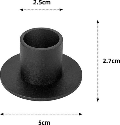 Candlesticks - 4 pieces - Φ2.5 cm - Candle holders - Candle stand - Candle coaster - Home accessories - Decorative accessories - Iron - Black - Tea light holder - Candle shelf - Image 5