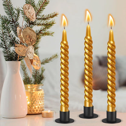 Candlesticks - 4 pieces - Φ2.5 cm - Candle holders - Candle stand - Candle coaster - Home accessories - Decorative accessories - Iron - Black - Tea light holder - Candle shelf - Image 7