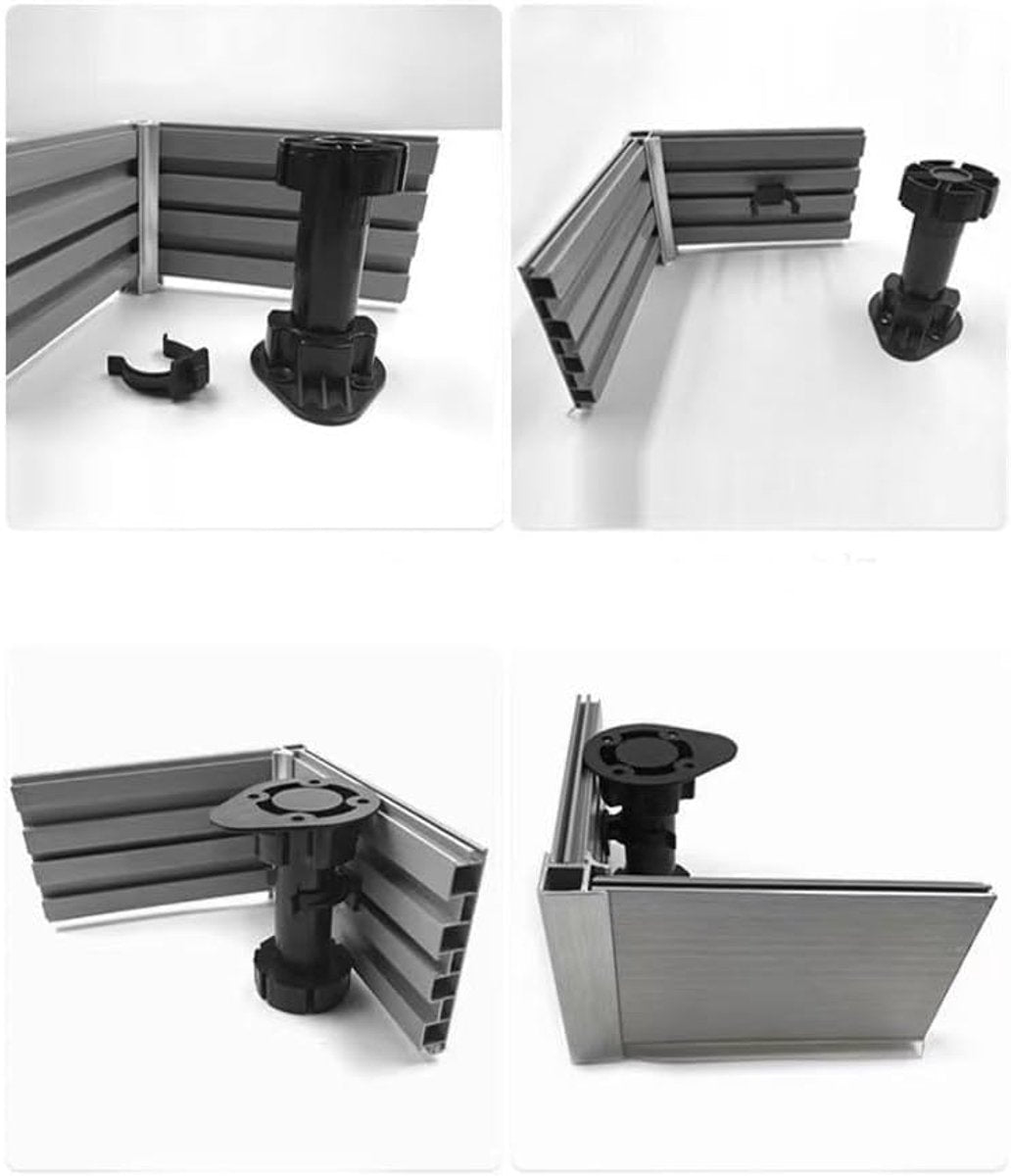 10 pieces - Skirting clips - Furniture clamps - Kitchen plinth hooks - Kitchen plinth clips - For kitchen frames mounting - Black - plastic - For cabinet legs with a diameter of 3.9 cm - For sofa, table, bed, cabinet - Image 4