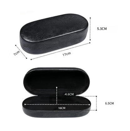 Glasses Case - Hard Glasses Case - Glasses Case - Glasses Case - Sunglasses Protective Box - Portable - Convenient Storage - Gift for Men and Women - 17*7*5.3CM - Black - PU Leather and Metal Frame - Image 4