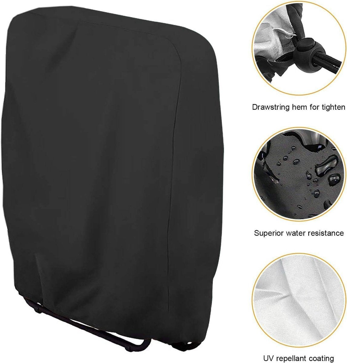 20/34*71*110cm - Garden chair covers - Foldable lounge chair cover - 210D Oxford fabric garden chair covers - Dust cover for chair - Dust cover - Garden accessories - Foldable lounger cover - with storage bag - black - Image 8