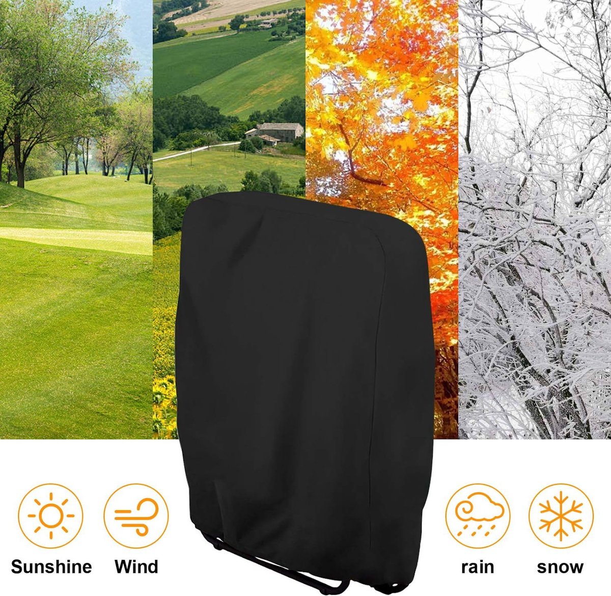Waterproof Chair Cover - Set of 2 - Garden Chair Cover - Protective Cover for Garden Furniture - Waterproof Chair Cover - Cover for Folding Chairs - Garden Furniture Cover - Garden Chair Cover - 71x20/34x110cm - For Outdoor Use in the Garden, Balcony or T - Image 4