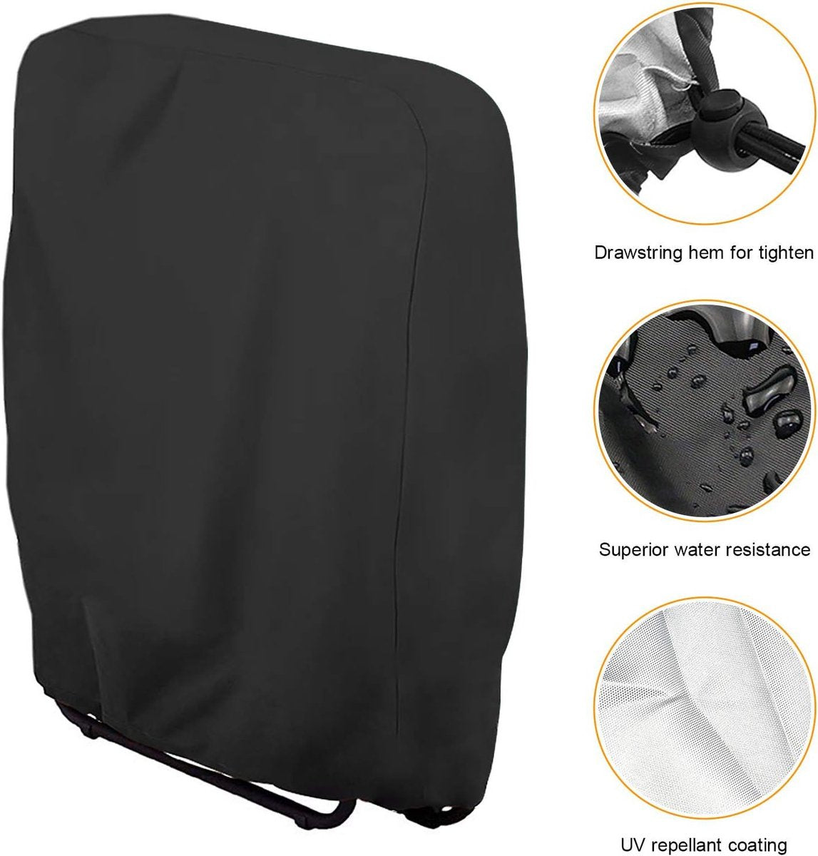 Waterproof Chair Cover - Set of 2 - Garden Chair Cover - Protective Cover for Garden Furniture - Waterproof Chair Cover - Cover for Folding Chairs - Garden Furniture Cover - Garden Chair Cover - 71x20/34x110cm - For Outdoor Use in the Garden, Balcony or T - Image 5