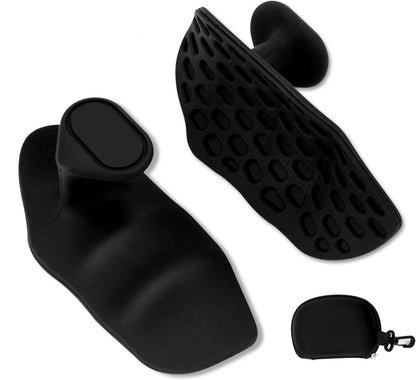 Fitness Strength Training Grips - Pack of 2 - Rubber Gym Weightlifting Non-Slip Exercise Grips - Deadlift Straps - Lift Straps - Strength Training - Fingerless Weightlifting Grips - Non-Slip Palm Protectors - Black