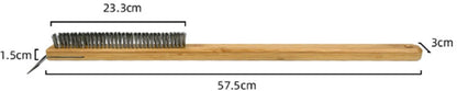 Pizza Stone Cleaning Brush - 57.5cm - Pizza Oven Brush - Barbecue Grill Cleaning Tool with Wooden Handle - Kitchen Oven Accessories - Portable Brush - With Scraper - Outdoor Pizza Oven Accessories - Image 6
