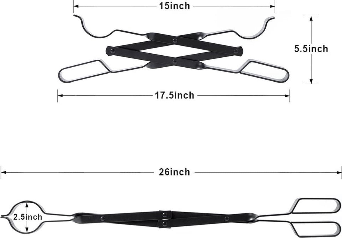 Fire Pit Tongs - Fire Pit Tongs - Fireplace Accessories - Fireplaces - Fire Pit Tool for Outdoor Indoor Camping - Wood Stoves - Fire Pits - Black - Steel - 26 Inch - Image 5