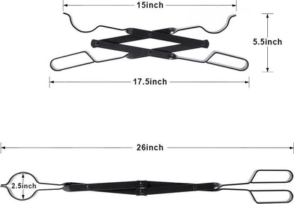 Fire Pit Tongs - Fire Pit Tongs - Fireplace Accessories - Fireplaces - Fire Pit Tool for Outdoor Indoor Camping - Wood Stoves - Fire Pits - Black - Steel - 26 Inch - Image 5