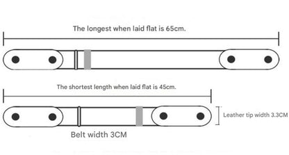 Buckle-Free Belt - 4 Pieces - Elastic Belt Without Buckle - PU - Buckle-Free & Elastic Belt for Women & Men - Buckle-Free Belt - Belt Without Holes - Suitable for Pants and Skirts - 3cm Wide - Black/White/Light Blue/Dark Blue - Image 6