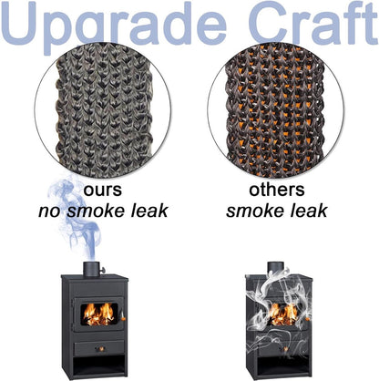 Stove Rope - Stove Cord - Fireplace Tape - Stove Gasket - Fiberglass - 3mm*15mm*2m - Black - Self-Adhesive - Flat - Heat-Resistant - for Stove, Chimney, Stove Pipe, Oven Door - Image 4