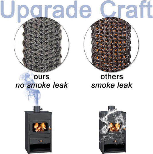 Stove Rope - Stove Cord - Fireplace Tape - Stove Gasket - Fiberglass - 3mm*15mm*2m - Black - Self-Adhesive - Flat - Heat-Resistant - for Stove, Chimney, Stove Pipe, Oven Door - Image 4