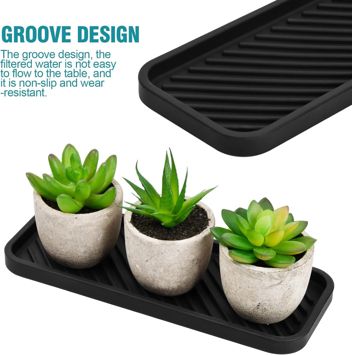 Silicone Sponge Holder - 2 Pieces - Kitchen Sponge Holders - Countertop Organizer - Sink Organizer - Kitchen Organizer - Soap Dish - Soap Rack - Non-Slip - For storing sponges, dishwashing products, plates, soap, brushes - Black - Image 3