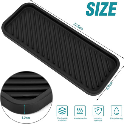 Silicone Sponge Holder - 2 Pieces - Kitchen Sponge Holders - Countertop Organizer - Sink Organizer - Kitchen Organizer - Soap Dish - Soap Rack - Non-Slip - For storing sponges, dishwashing products, plates, soap, brushes - Black - Image 4
