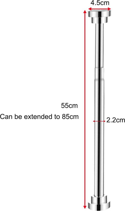 Clothes rail - Clothes rack - Wardrobe rack - Clothes rail - 50cm - Stainless steel - silver - Adjustable - Extendable - without drilling - for 55-85 cm Wardrobe - Image 5