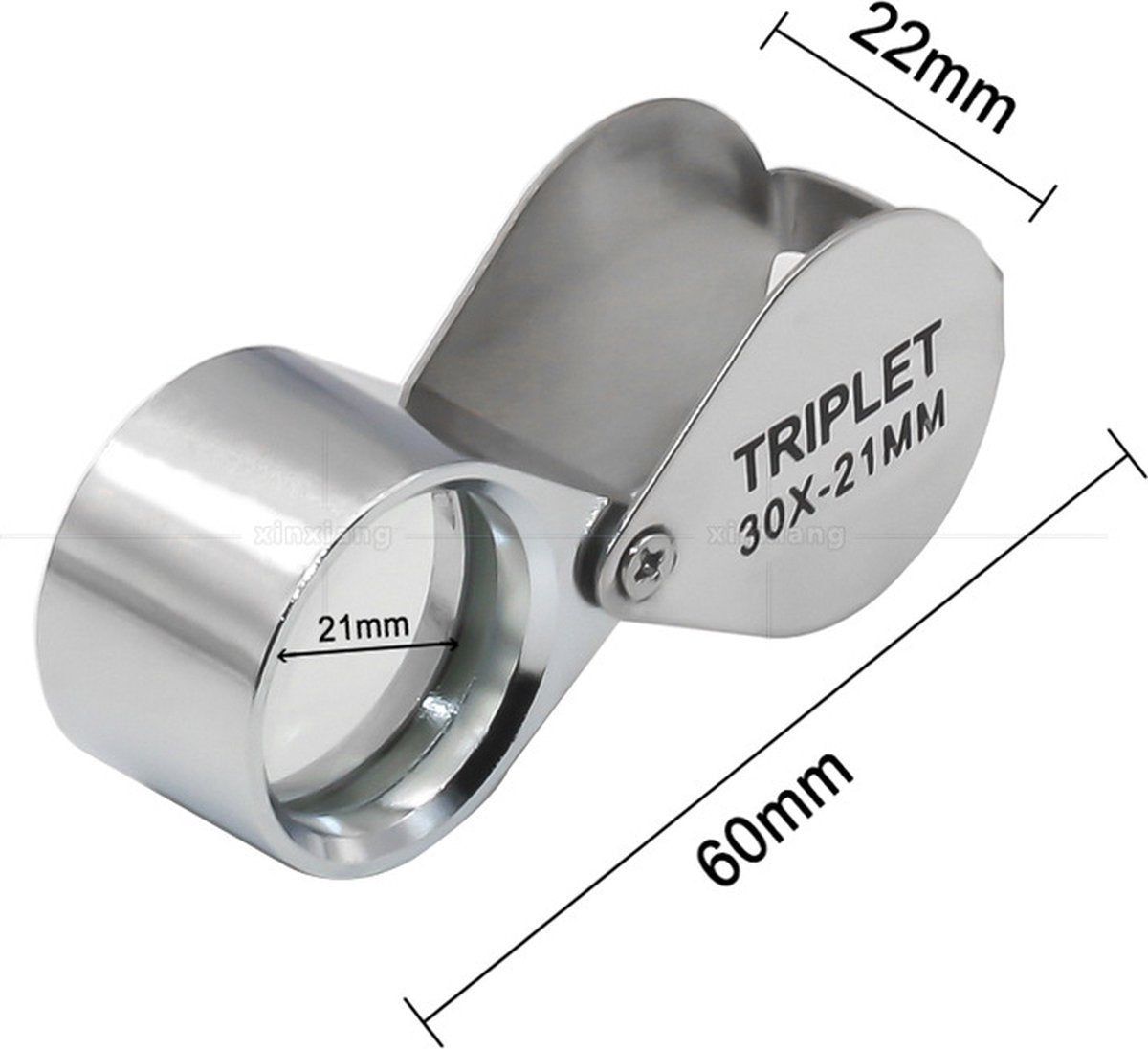 pieces - Jeweler's loupe - Diamond loupe - Pocket size - Magnification 30x + 20x + 10x - 60 * 25 * 18 mm - Silver - Metal - Image 2