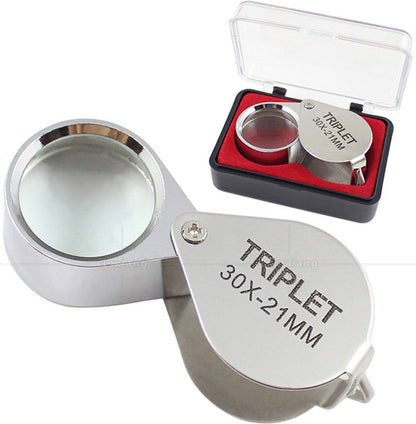 pieces - Jeweler's loupe - Diamond loupe - Pocket size - Magnification 30x + 20x + 10x - 60 * 25 * 18 mm - Silver - Metal - Image 3