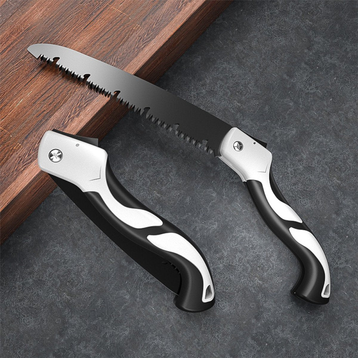 Folding Saw - Folding Pruning Saw - Garden Hand Saw - Folding Saw - 250 mm Saw Blade, 525 mm Total Length - Black - Tree Saw - Wood Saw - Manganese Steel - Image 2