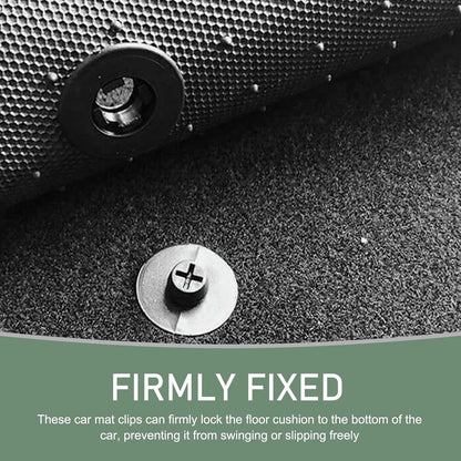 Car Floor Mat Fastening Clips - Pack of 10 - For Attaching Car Anti-Slip Mats - Car Mat Fastening Buckles - Black - Plastic - Universal - 3.55*2 cm - Suitable for Most Car Floor Mats - Image 2