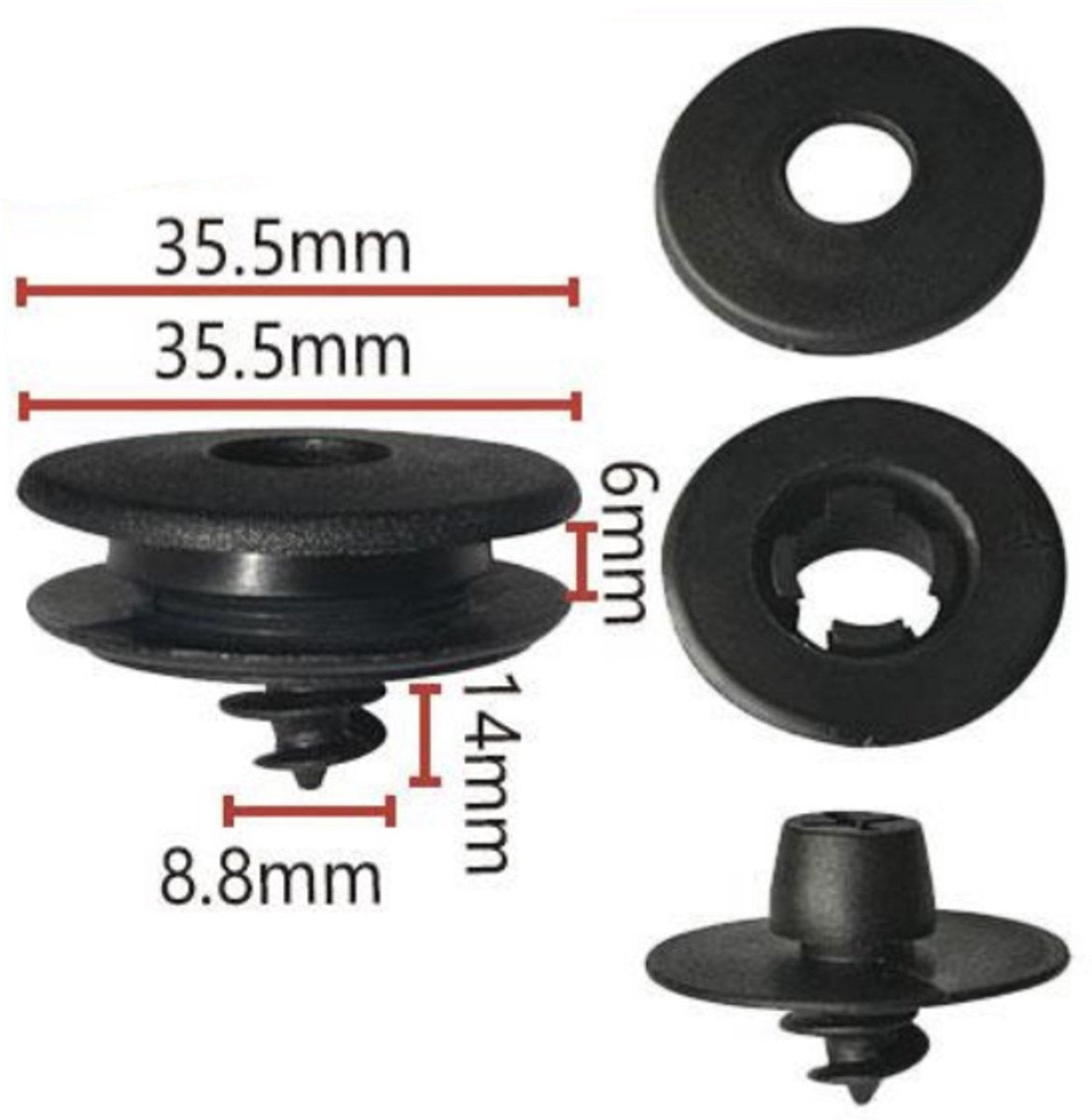 Car Floor Mat Fastening Clips - Pack of 10 - For Attaching Car Anti-Slip Mats - Car Mat Fastening Buckles - Black - Plastic - Universal - 3.55*2 cm - Suitable for Most Car Floor Mats - Image 6