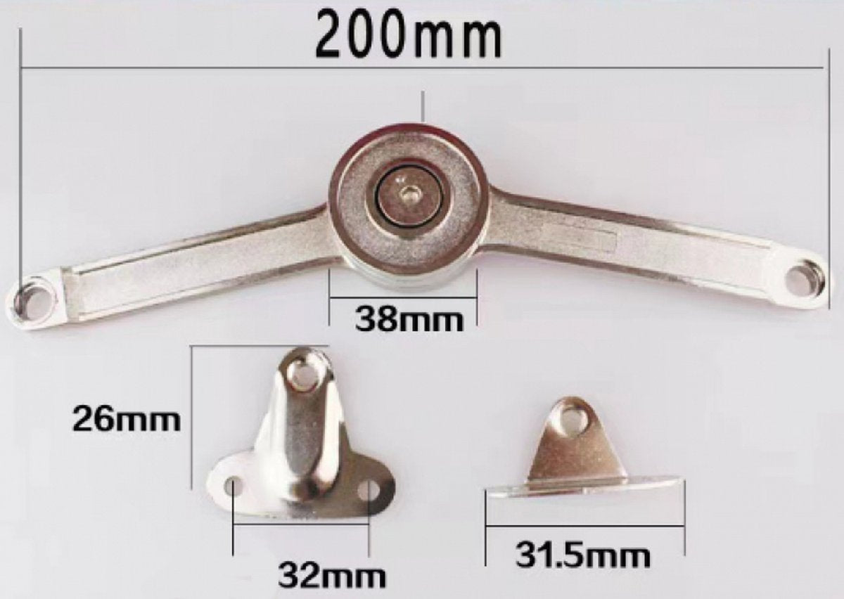 2 pieces - Flap hinge - Kitchen cabinet hinge - Furniture hinge - Overlay hinge - with brake - With screws and Allen key - zinc alloy - nickel plated - max. weight support 10kg - Image 6