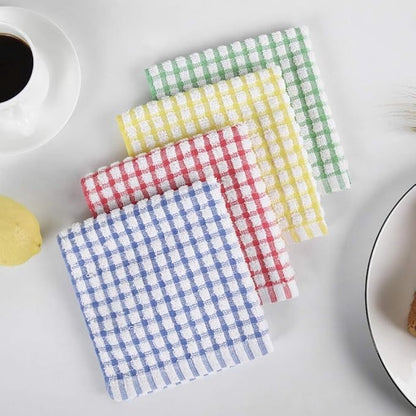 Dishcloth Set 8 Pieces - Dishcloth - Dishcloths - Cleaning Cloths - Microfiber Cleaning Cloths - 30x30cm - Cotton - Red*2+Yellow*2+Blue*2+Green*2 - Image 3