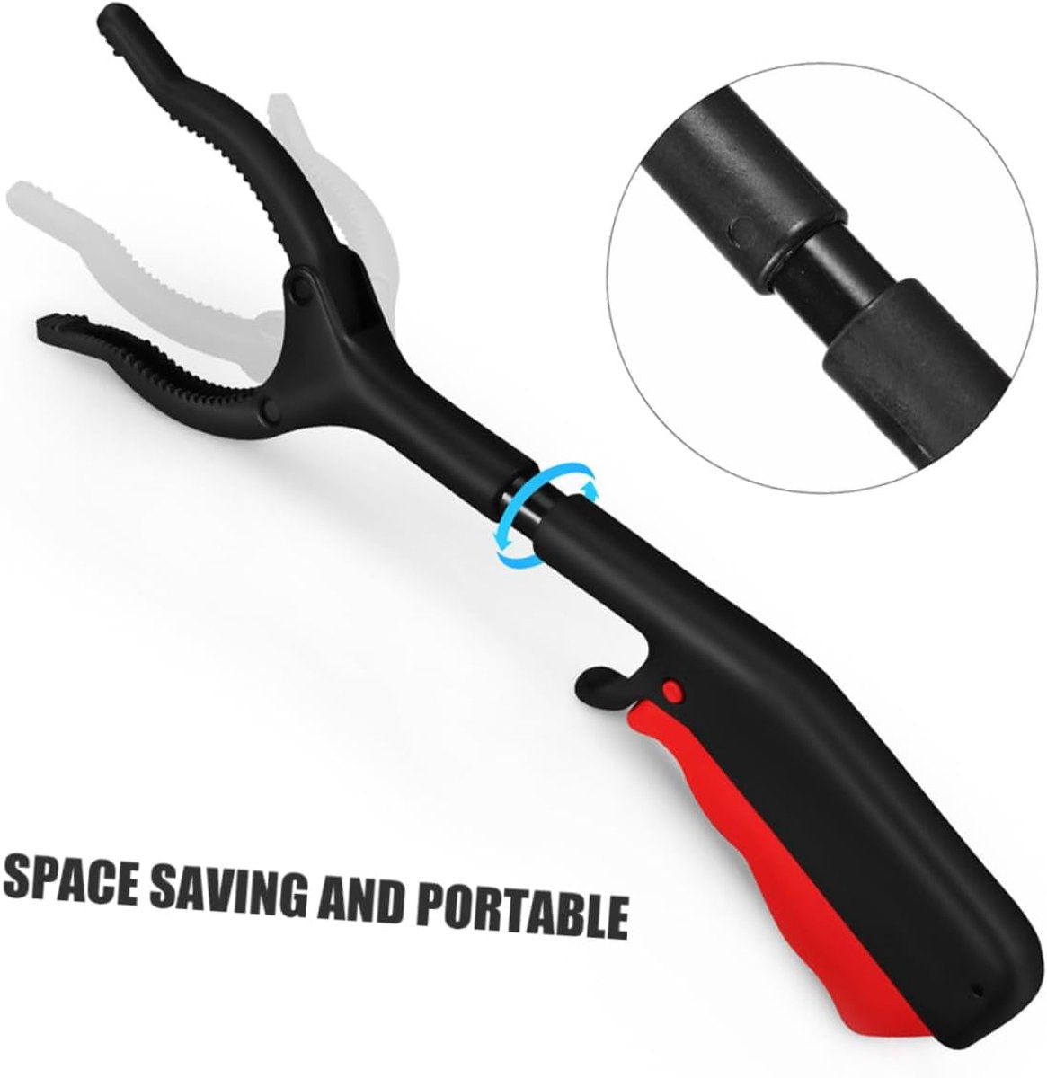 Litter Grabber - Litter Reachers - Pickers - Litter Grabber - Litter Grabber - Litter Grabbers - Litter Picker - Grab Aid - Gripper Extender - Litter Grabber - Black and Red - Plastic and Iron - 30cm - Not Scalable - Image 2