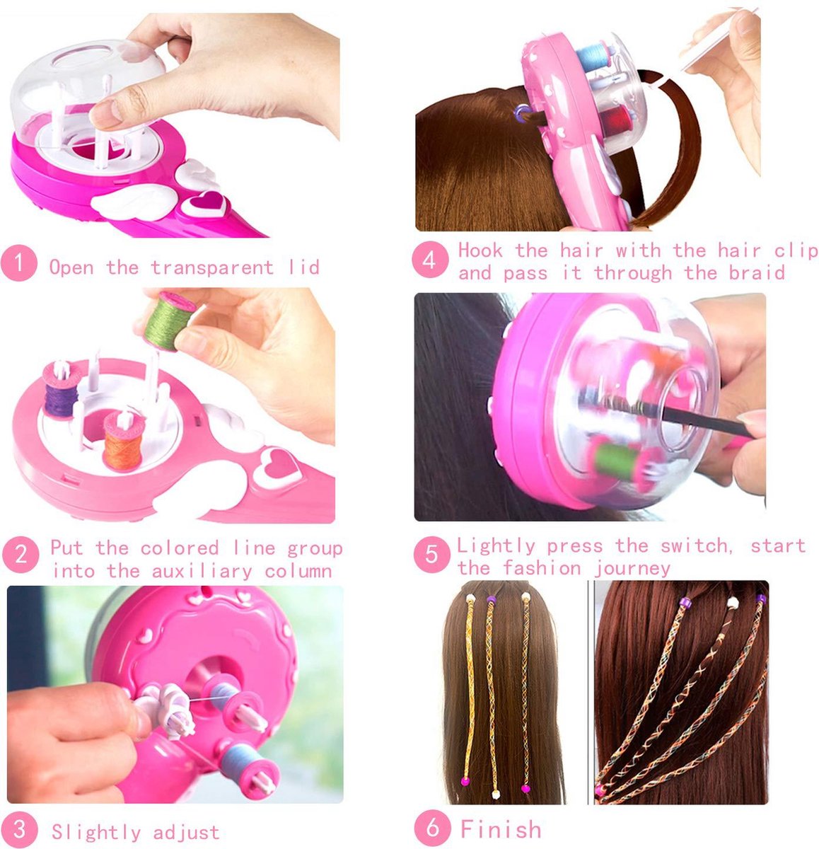 Hair Braider - Electric Automatic Hair Braiding - Braiding Attachment - Hair Braiding Machine - Incl Accessories - DIY - Automatic Hair Braider - 25*9 cm - Image 3
