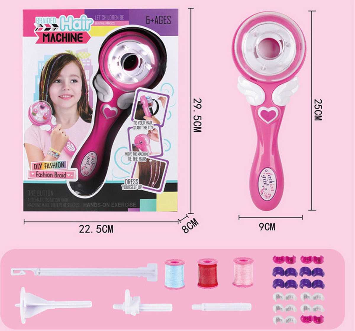 Hair Braider - Electric Automatic Hair Braiding - Braiding Attachment - Hair Braiding Machine - Incl Accessories - DIY - Automatic Hair Braider - 25*9 cm - Image 5