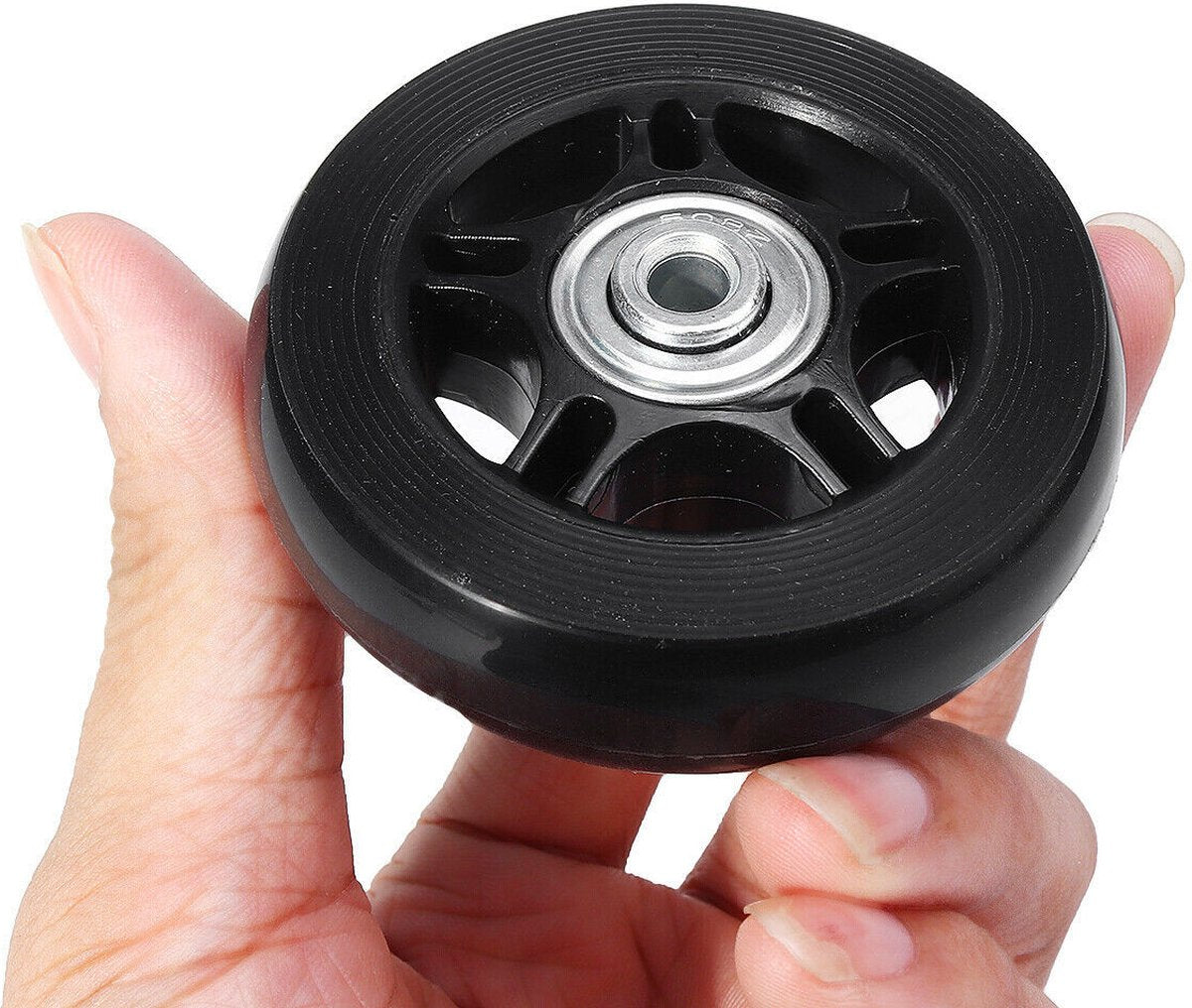 Set of 2 - Suitcase wheels - Replacement wheels for suitcases - Rubber casters - Bearings - Repair kits - 70mm x 24mm - Spare wheels - Suitcase - Casters - Luggage wheels - With screws - Wheels - Caster wheel - Suitcase wheels replacement set - Image 7
