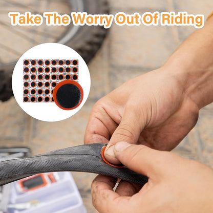 96 pieces - Tire patches - Outdoor bicycle tire tool - Round, rectangular - Ø 28.8 mm, 34 * 24.5 mm - Black - non-adhesive - rubber - Image 3