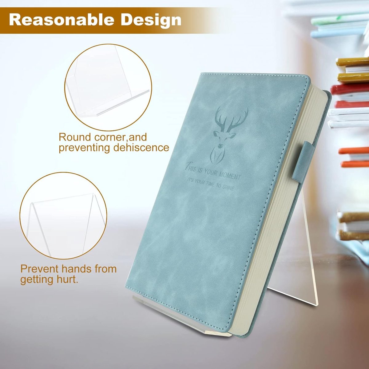 Bookends - 8 Pieces - Plate Holder - Sliding Stand - Phone Holder - Business Card Holder - Book Stand - Durable - Adjustable - Transparent - For Books, Cookbooks, Magazines, Postcards, Artwork - Acrylic - 10*11.5*13cm - Image 2
