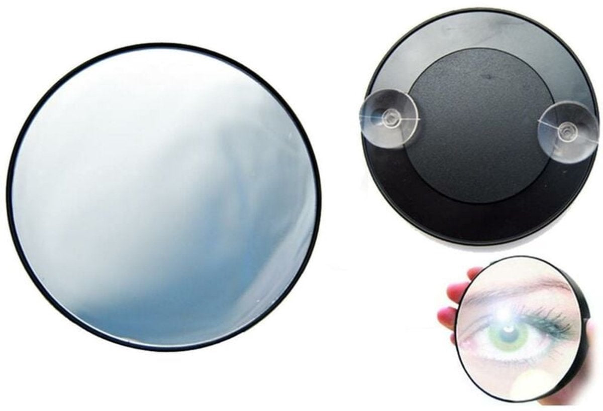 Make-up Mirror - 15x Magnification - With Suction Cup - Magnifying Mirror - Round - Portable Bathroom Shower Mirror - For detailed make-up and skin care up close - 88mm - Image 4