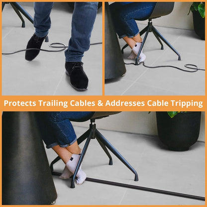 Cable bridge bottom - Self-adhesive cable duct - PVC - Cable duct floor - Concealing cables - Cable protection - Power cables suitable for homes, offices, hotels and warehouses - 100 x 2 x 1 cm - Black - Image 4