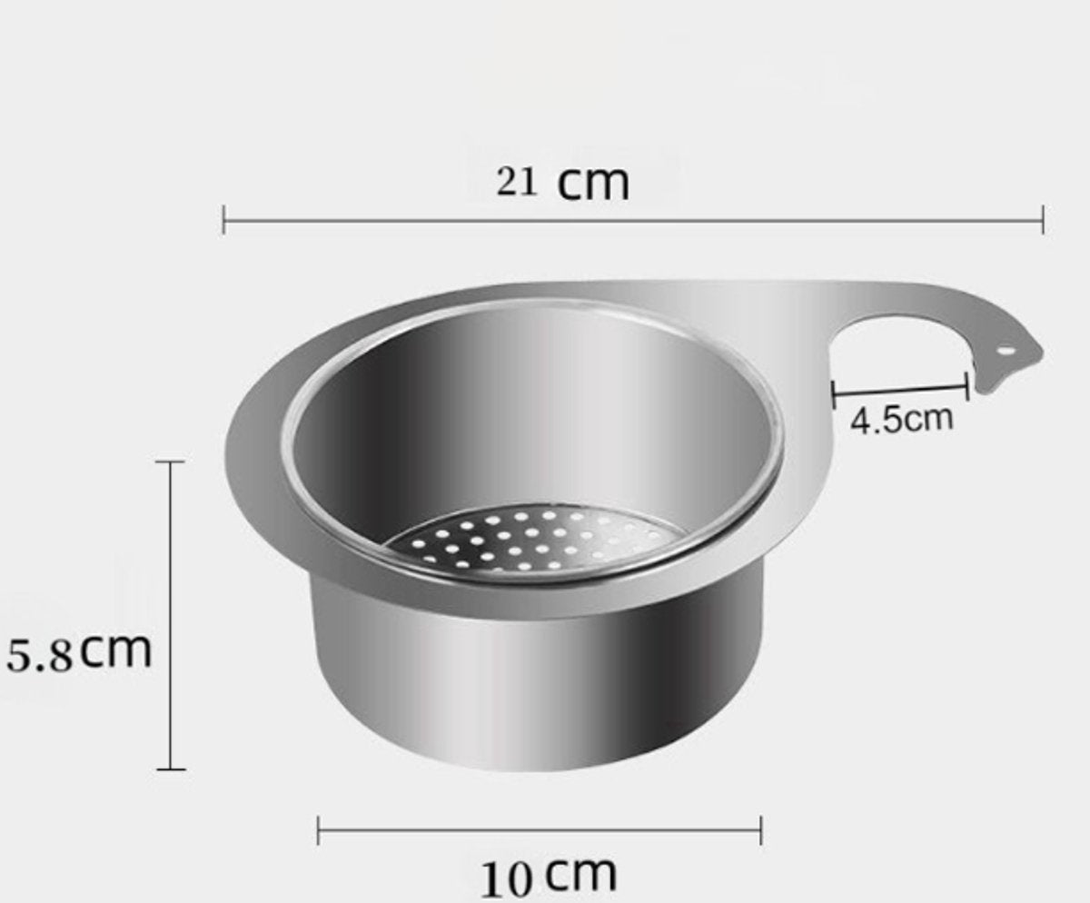 Colander - Sink Colander - 21*5.8 cm - Kitchen Utensils - Kitchen Colander - Silver - Stainless Steel - Sink Basket - Suitable for Kitchen Use - Image 5
