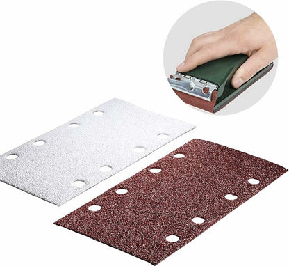 40 pieces - rectangular sandpaper - 60/80/120/240 - grit sandpaper for orbital sander - For wood and metal - 93 x 185 mm - self-adhesive - hook and loop - Image 4