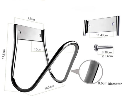 Garden Hose Holder - Stainless Steel - Silver - 17.5 x 15 x 16 cm - Wall-Mounted Hose Bracket - Garden Hose Reel - Hose Holder - Garden Hose Hanging System - Garden Tool Storage - For Hanging Garden Hoses, Ropes and Extension Cords - Image 2
