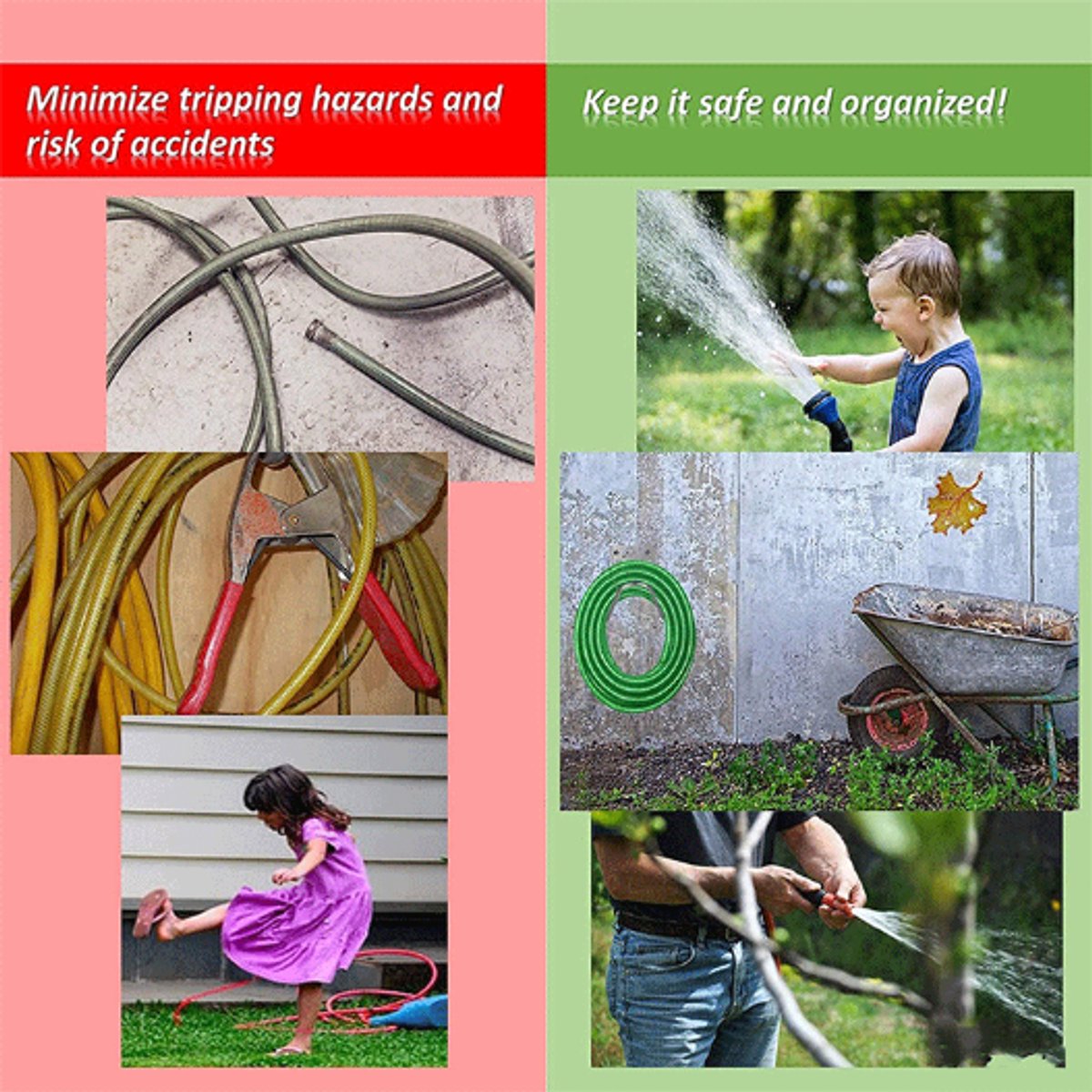 Garden Hose Holder - Stainless Steel - Silver - 17.5 x 15 x 16 cm - Wall-Mounted Hose Bracket - Garden Hose Reel - Hose Holder - Garden Hose Hanging System - Garden Tool Storage - For Hanging Garden Hoses, Ropes and Extension Cords - Image 5