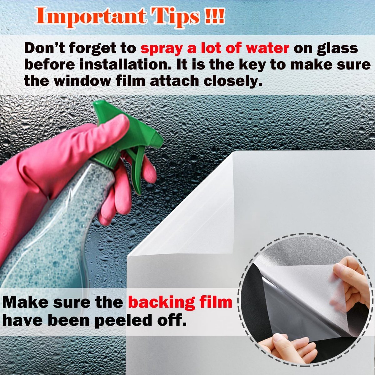 Window film - 45 x 200cm - PVC - translucent matt - Anti-glare - Static - No glue - for bathroom home office - Image 2