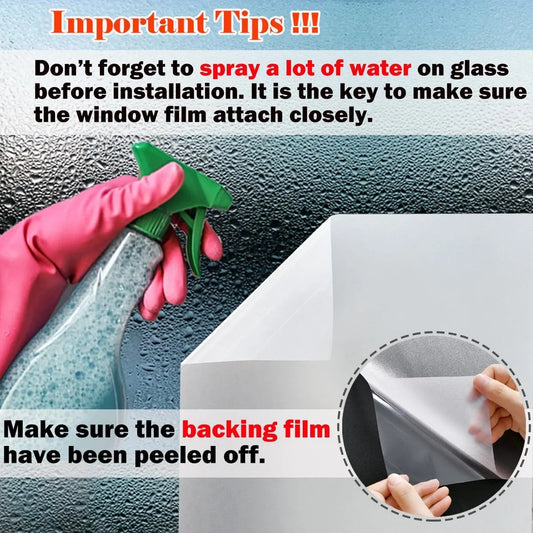 Window film - 45 x 200cm - PVC - translucent matt - Anti-glare - Static - No glue - for bathroom home office - Image 2