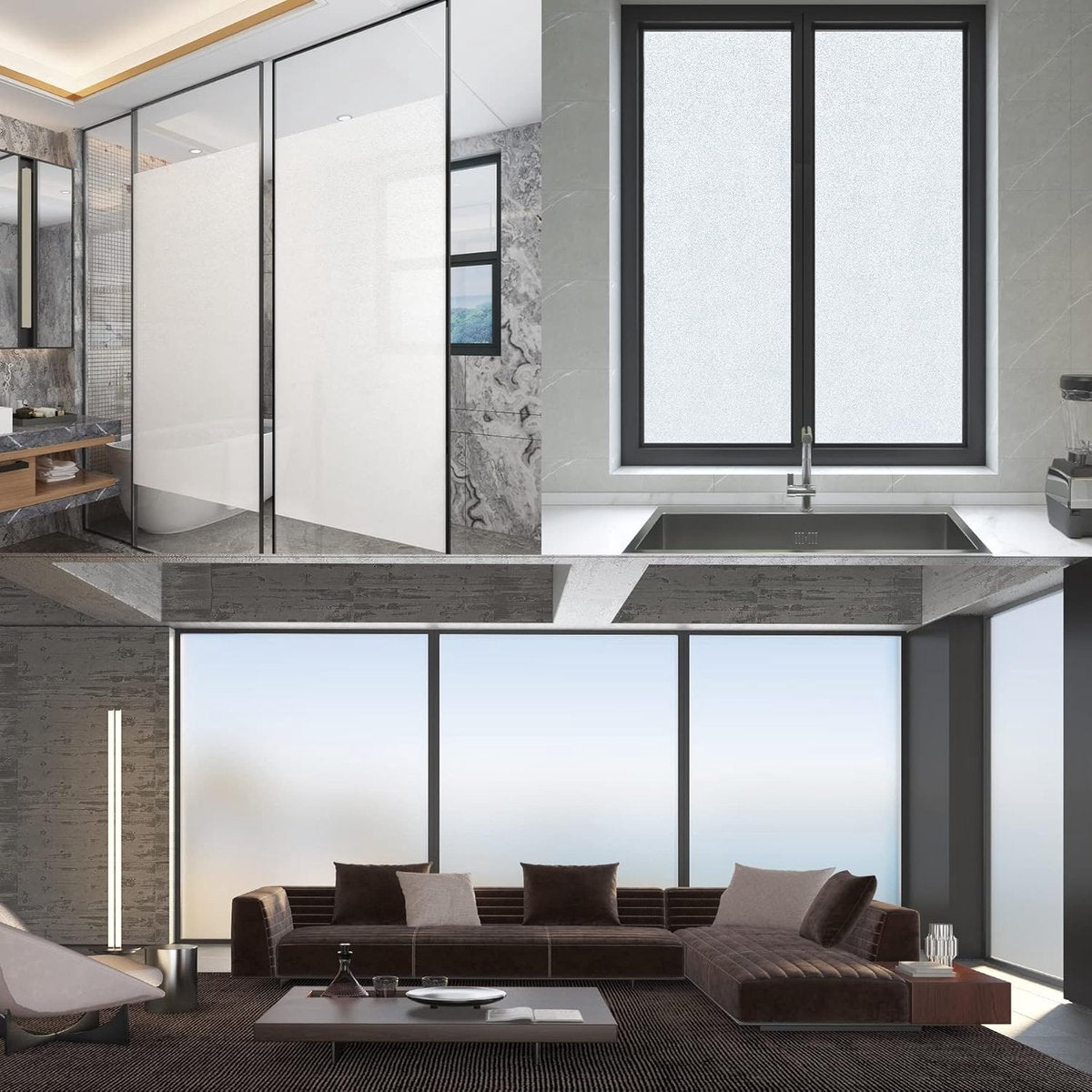 Window film - 45 x 200cm - PVC - translucent matt - Anti-glare - Static - No glue - for bathroom home office - Image 5