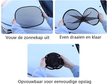 Car Side Window Sunshade - 2 Pieces - UV Protection - Car Sunshade for Baby & Child - Car Window Sun Protection - Car Sunshade - Car Accessories - Universal - 44 cm x 36 cm - Black - Polyester - Image 3