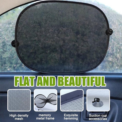 Car Side Window Sunshade - 2 Pieces - UV Protection - Car Sunshade for Baby & Child - Car Window Sun Protection - Car Sunshade - Car Accessories - Universal - 44 cm x 36 cm - Black - Polyester - Image 5