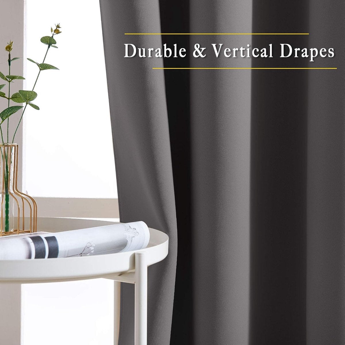 Curtain - Luxury, Blackout - 150*200 cm - Gray - 1 Piece - ready-made - with holes - Image 3