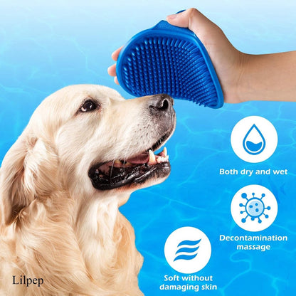 Pet Hair Remover - 2 Pieces - Cat Comb - Pet Hair Remover - Pet Grooming Gloves - Pet Silent Hair Removal Gloves - Dog Brush - Cat Brush - Reusable - For Small, Medium and Large Pets - Blue+Pink - Image 6