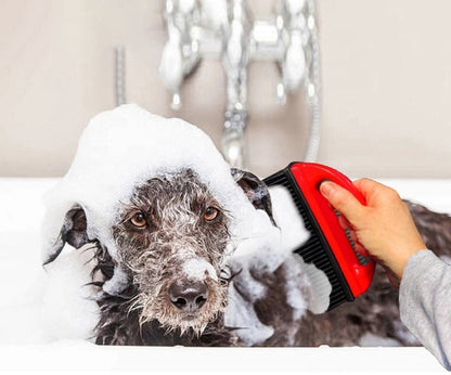 Pet Hair Remover for Fabric - Remove Dog and Cat Hair from Clothing, Furniture, Cushions and Car Interiors - Rubber Hair Remover - Soft Deshedding Brush - Red - For Pets and Furniture - Image 5