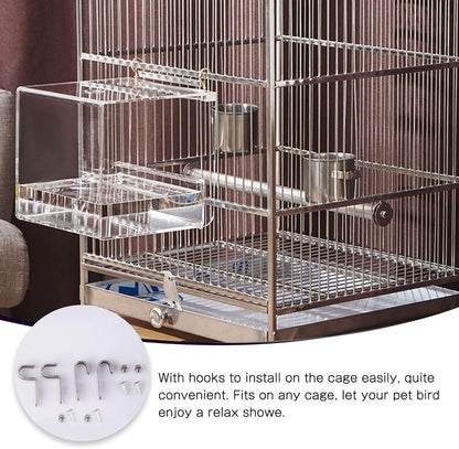 Bird bath - Fauna bath - Bird bath - Hanging bird bath/bowl/house - 13*11*13CM - Transparent - Bird cage bath - Bath bowls - For inseparable parakeets - Image 3