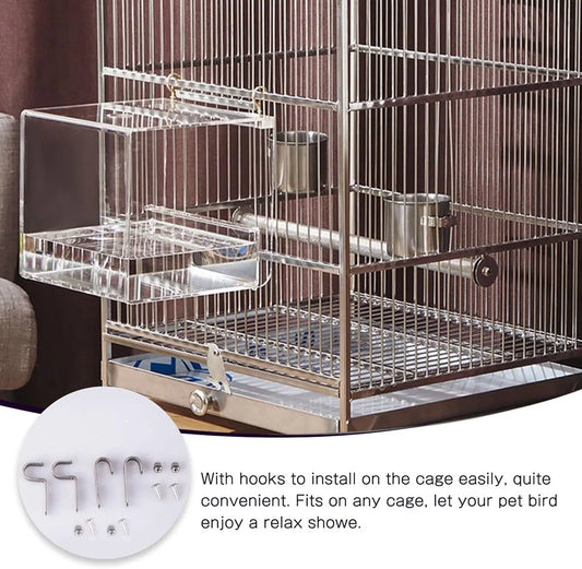Bird bath - Fauna bath - Bird bath - Hanging bird bath/bowl/house - 13*11*13CM - Transparent - Bird cage bath - Bath bowls - For inseparable parakeets - Image 3
