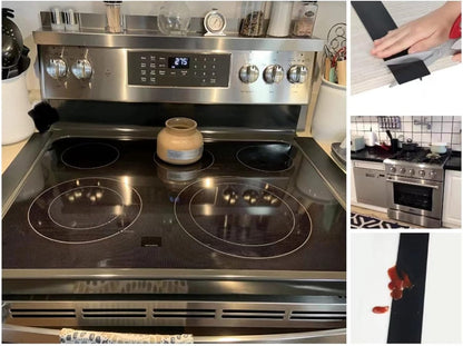 Stove Sealing Strip - 2 Pieces - 63cm - Black - Kitchen Sealing Strip - Gap Fillers in Stoves and Countertops - Sanitary Tape - For Gas Stoves, Hobs and Countertops - Easy to Clean - Heat Resistant - Silicone - Image 3